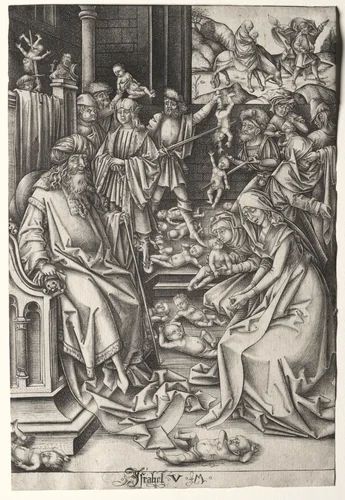 The Life of the Virgin: The Massacre of the Innocents by Israhel van Meckenem, print, 1490-1500