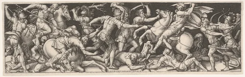 Plate from "Combats et Triomphes" by Etienne Delaune, print, 1540-1583
