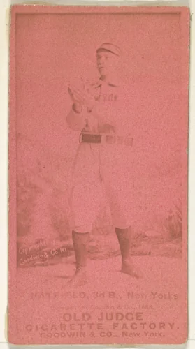 Gil Hatfield, 3rd Base, New York, from the Old Judge series (N172) for Old Judge Cigarettes by Goodwin & Company, photograph, 1888