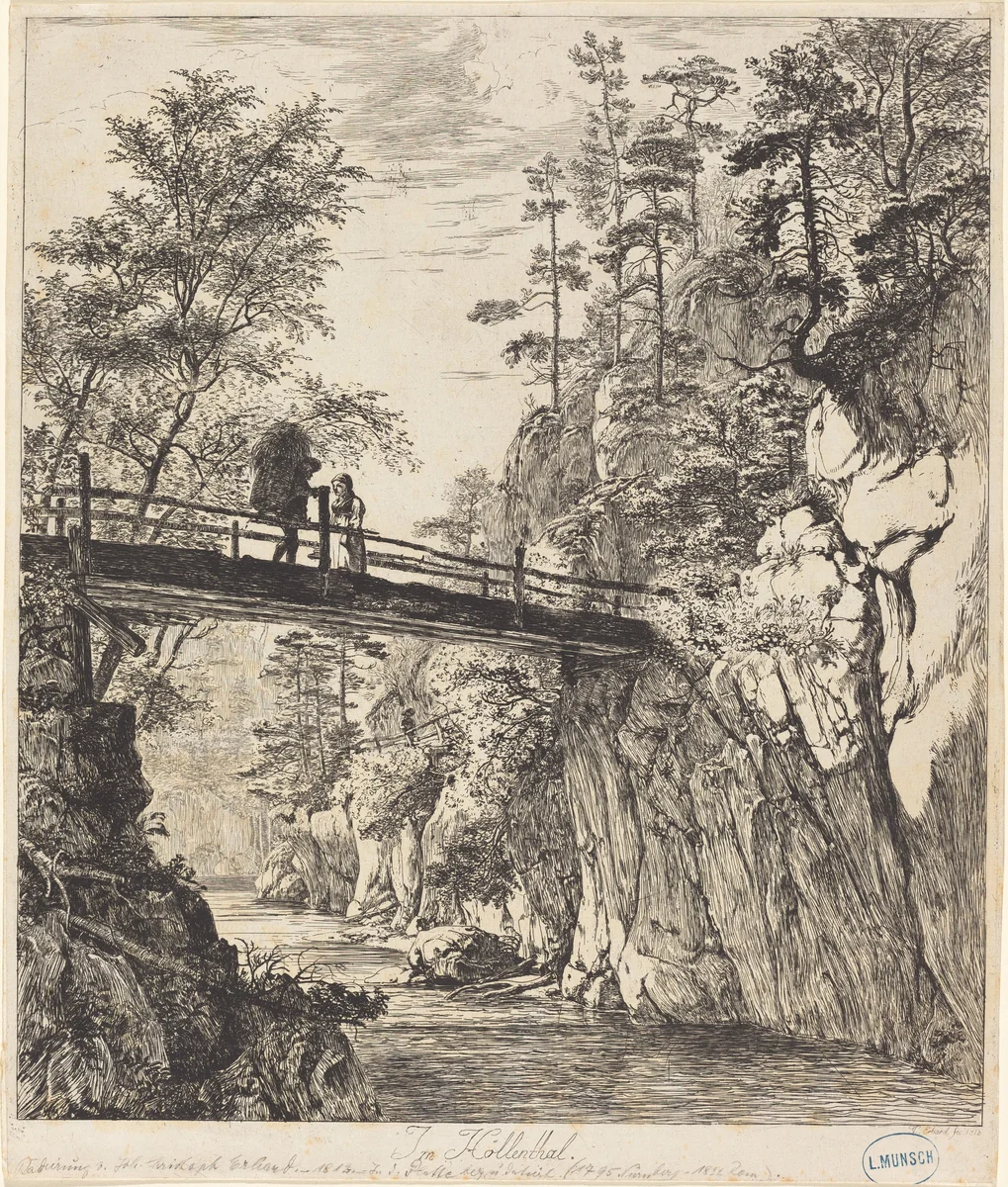 Im Höllenthal (In the Höllen Valley) by Johann Christoph Erhard, print, 1818