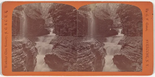 Watkins Glen Scenery, Rainbow Falls and Triple Cascades by George F. Gates, photograph, 1855-1865