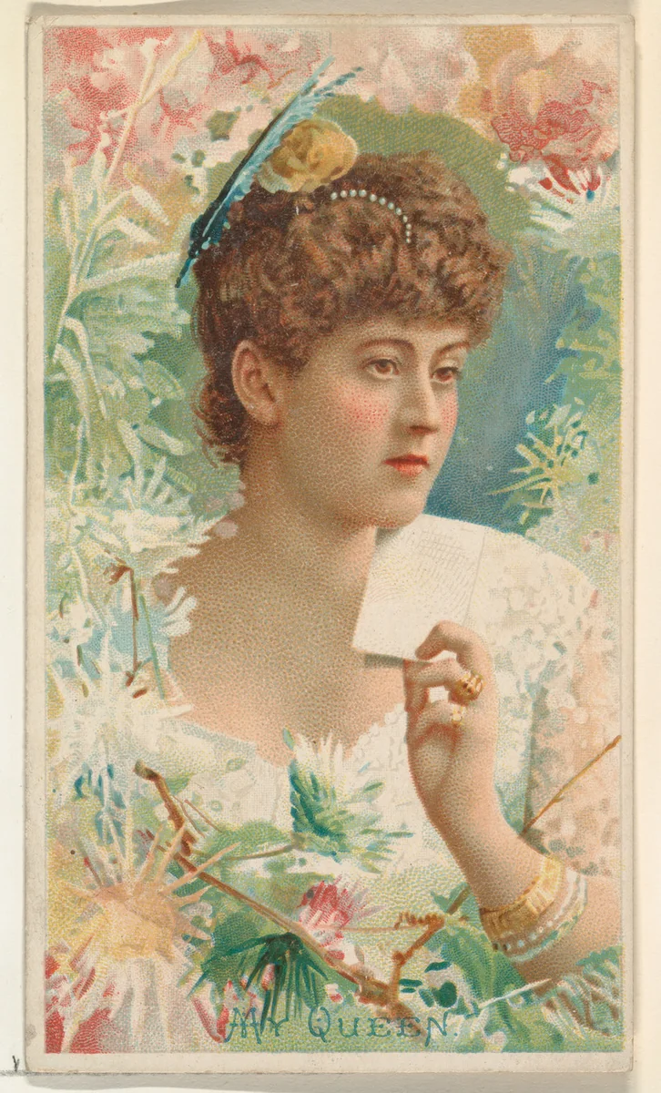 My Queen, from the Illustrated Songs series (N116) issued by W. Duke, Sons & Co. to promote Honest Long Cut Tobacco by W. Duke, Sons & Co., print, 1893
