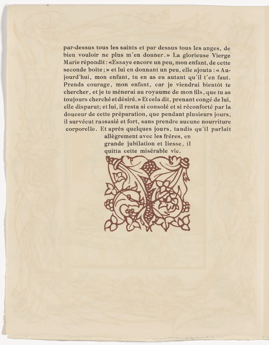 Tailpiece (page 260) from Les Petites Fleurs de St. François (The Little Flowers of St. Francis) by Émile Bernard, illustrated book, 1928