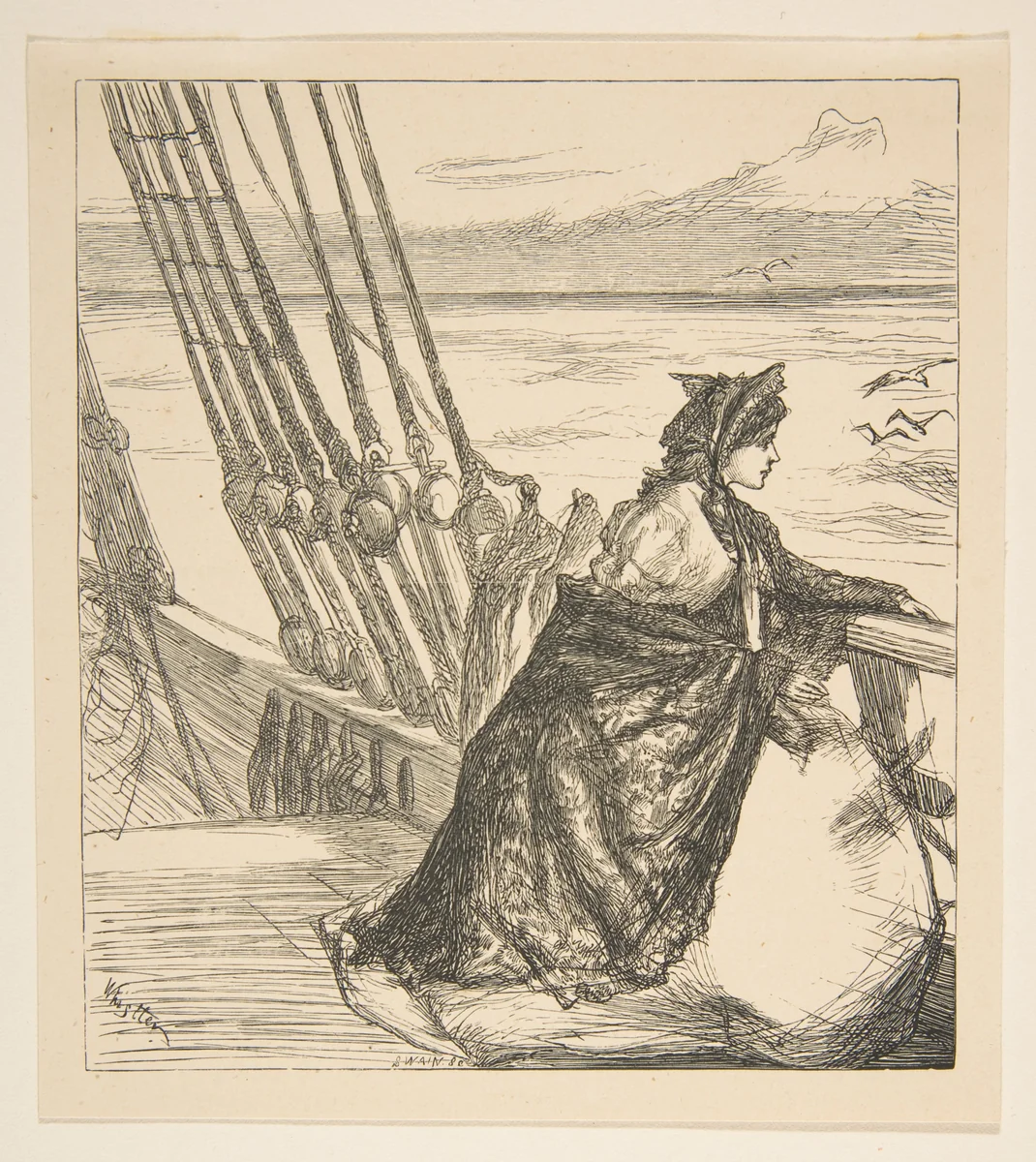 The Major's Daughter (from "Once a Week") by James McNeill Whistler, print, 1862