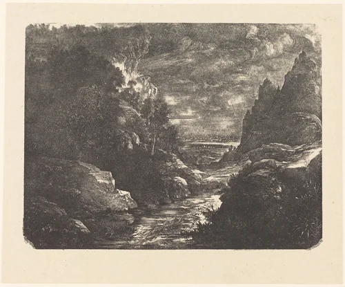 The Stream in the Gorge by Rodolphe Bresdin, print, 1880