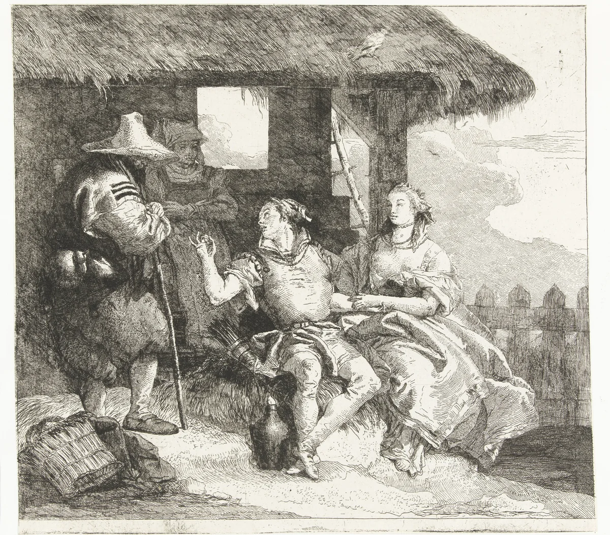 Huwelijk van Medoro en Angelica by Giovanni Domenico Tiepolo, print, 1757-1760