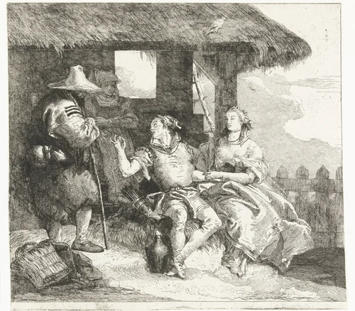 Huwelijk van Medoro en Angelica by Giovanni Domenico Tiepolo, print, 1757-1760