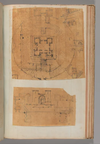 Page from a Scrapbook containing Drawings and Several Prints of Architecture, Interiors, Furniture and Other Objects by Charles Percier, book, 1795-1805