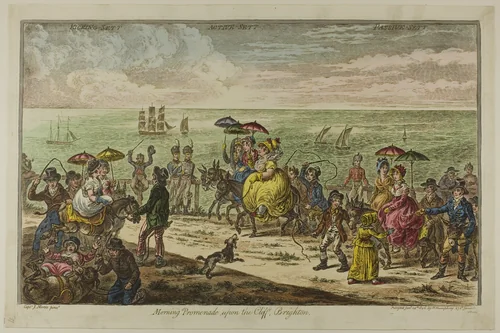 Morning Promenade Upon the Cliff, Brighton by James Gillray, print, 1806