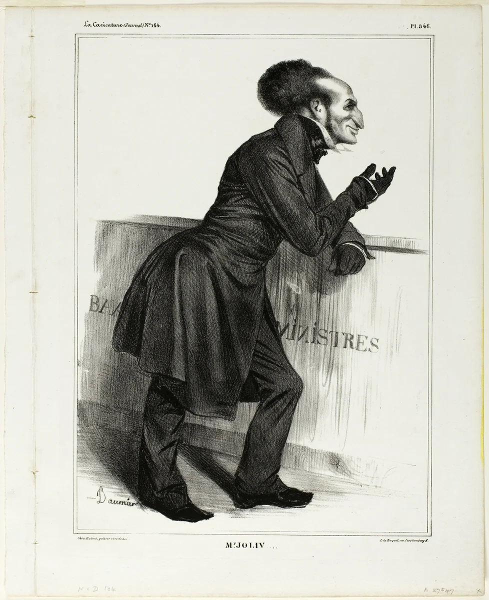 Mr. Joliv...., plate 346 from Célébrités de la Caricature by Honoré-Victorin Daumier, print, 1833