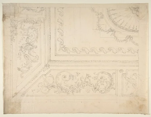 Design for Ceiling by Leonardo Marini, drawing, 1700-1800
