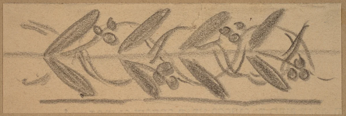 Study for a Border Design by Charles Sprague Pearce, drawing, 1890-1897