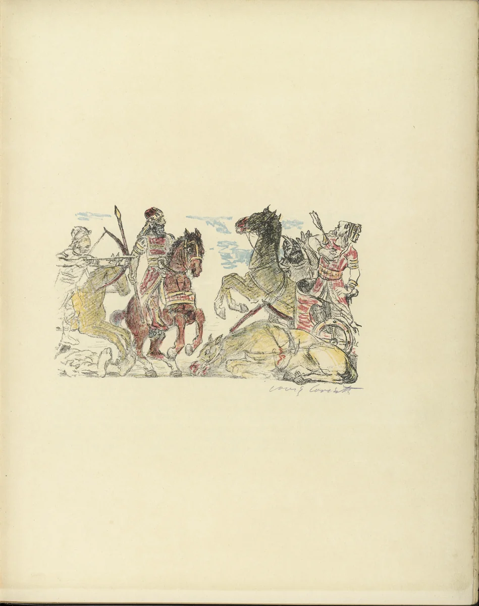 Warrior Scene (Kriegerszene) (plate, folio 4) from Das Buch Judith (The Book of Judith) by Lovis Corinth, illustrated book, 1910
