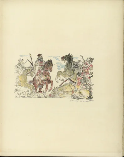 Warrior Scene (Kriegerszene) (plate, folio 4) from Das Buch Judith (The Book of Judith) by Lovis Corinth, illustrated book, 1910