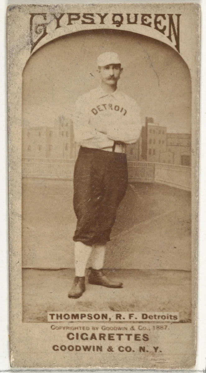 Samuel Luther "Sam" Thompson, Right Field, Detroit Wolverines, from the Old Judge series (N172) for Old Judge Cigarettes by Goodwin & Company, photograph, 1887