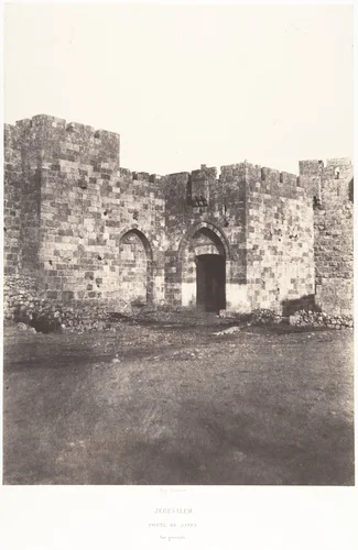 Jérusalem, Porte de Jaffa, Vue générale by Auguste Salzmann, photograph, 1854-1859