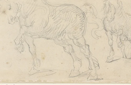 Paardenstudies by Théodore Géricault, drawing, 1801-1824