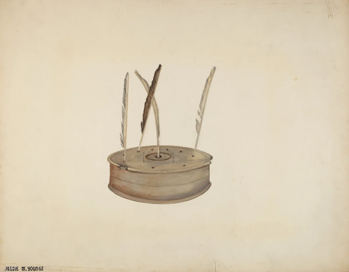 Inkwell by Jessie M. Youngs, index of american design, 1940