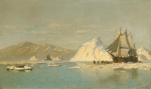 Off Greenland—Whaler Seeking Open Water by William Bradford, artwork, 1823-1892