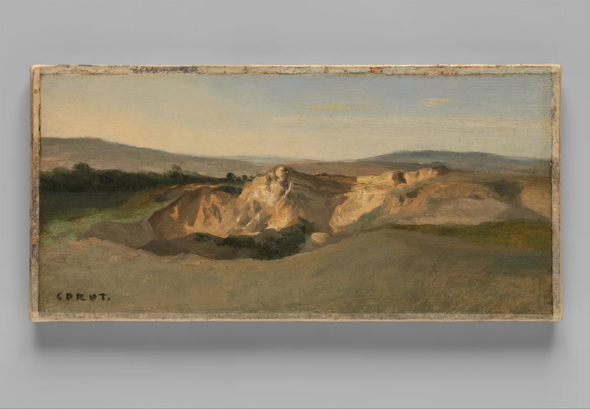 Italian Landscape by Camille Corot, drawing, 1825-1828