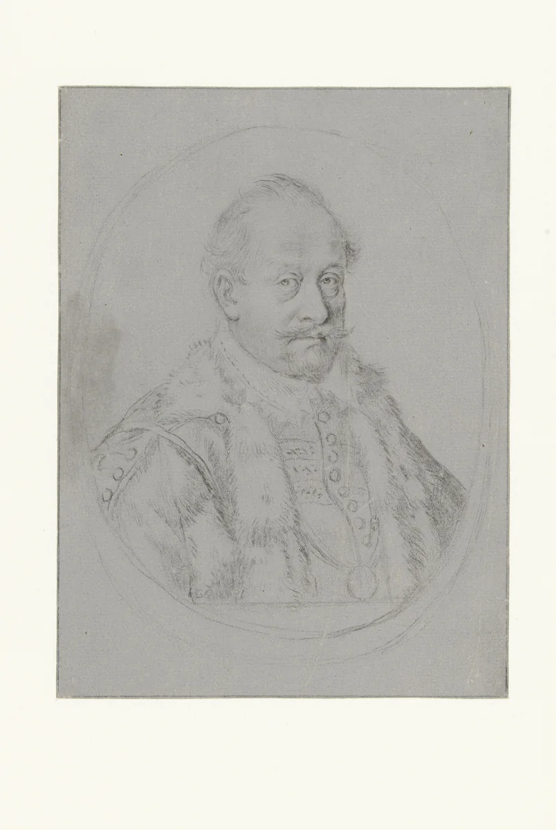 Portret van een onbekende man by Aegidius Sadeler, drawing, 1580-1629