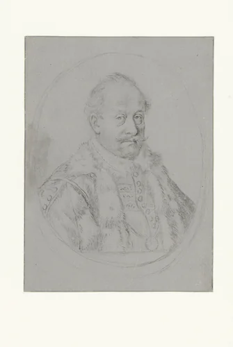 Portret van een onbekende man by Aegidius Sadeler, drawing, 1580-1629