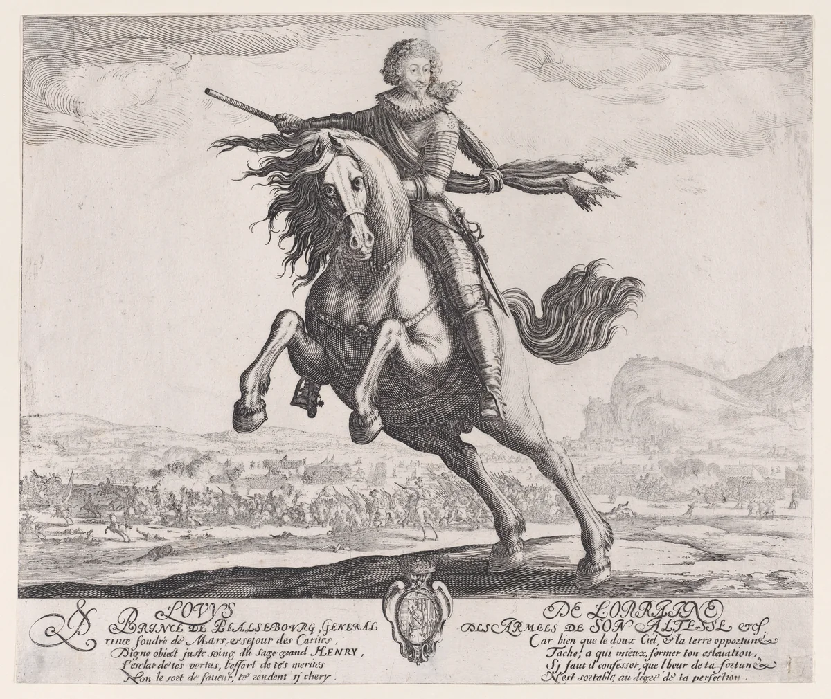 Portrait du Prince de Phaslbourg (Portrait of the Prince of Phalsbourg) by Jacques Callot, print, 1621-1624