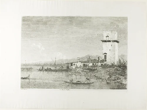 The Tower of Malghera, from Vedute by Canaletto, print, 1735-1744
