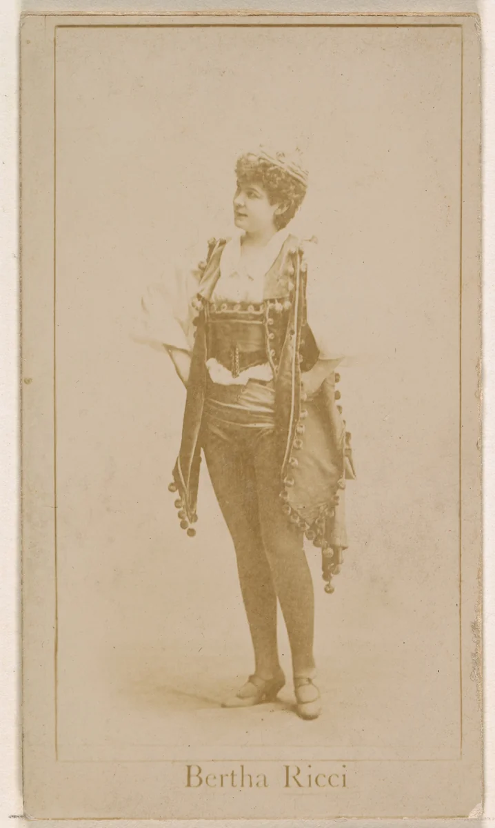 Bertha Ricci, from the Actresses series (N245) issued by Kinney Brothers to promote Sweet Caporal Cigarettes by Kinney Brothers Tobacco Company, photograph, 1890