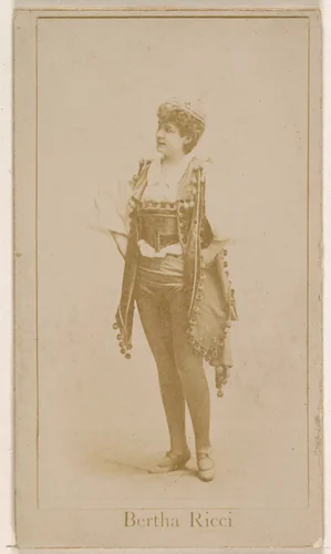 Bertha Ricci, from the Actresses series (N245) issued by Kinney Brothers to promote Sweet Caporal Cigarettes by Kinney Brothers Tobacco Company, photograph, 1890