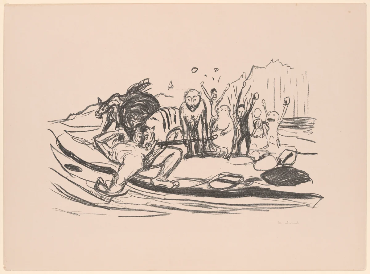 Alpha's Death by Edvard Munch, print, 1908-1909