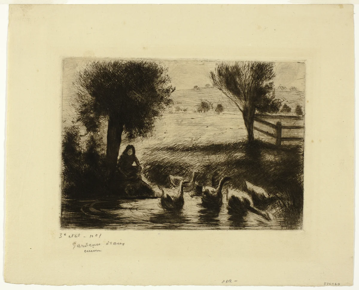 The Geese by Camille Pissarro, print, 1888
