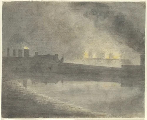 Foundry at Canon, Herefordshire by John Baptist Malchair, drawing, 1792