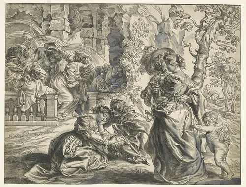 Liefdestuin (rechter blad) by Christoffel Jegher, print, 1606-1640