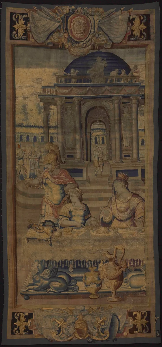 The Feast [central part], from The Story of Artemisia by Antoine Caron, textile, 1607-1630