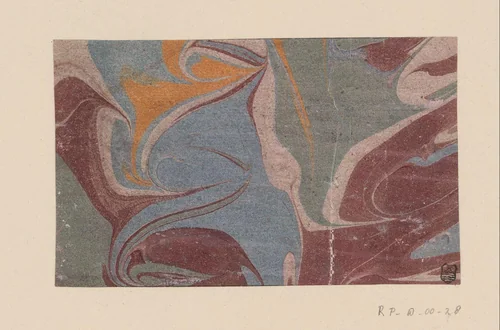 Fantasiemarmer in rood, geel, blauw en groen by anonymous, other, 1700-1850