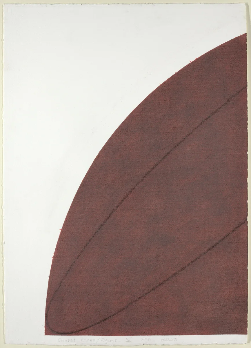 Curved Plane / Figure VII (left panel) by Robert Mangold, drawing, 1937-1997