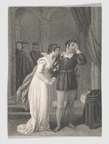 Queen Margaret and Suffolk (Shakespeare, Henry VI, Part II, Act 3, Scene 2) by Charles Heath, print, 1825-1840