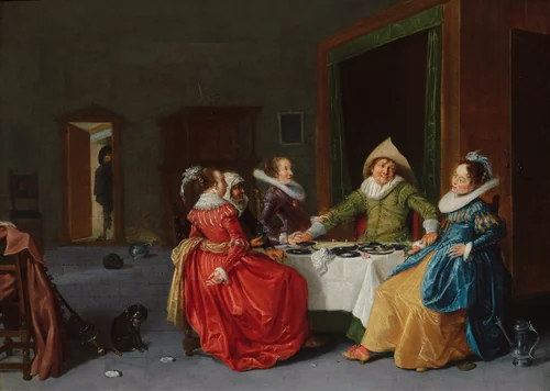 Merry Company in a Brothel by Hendrick Pot, painting