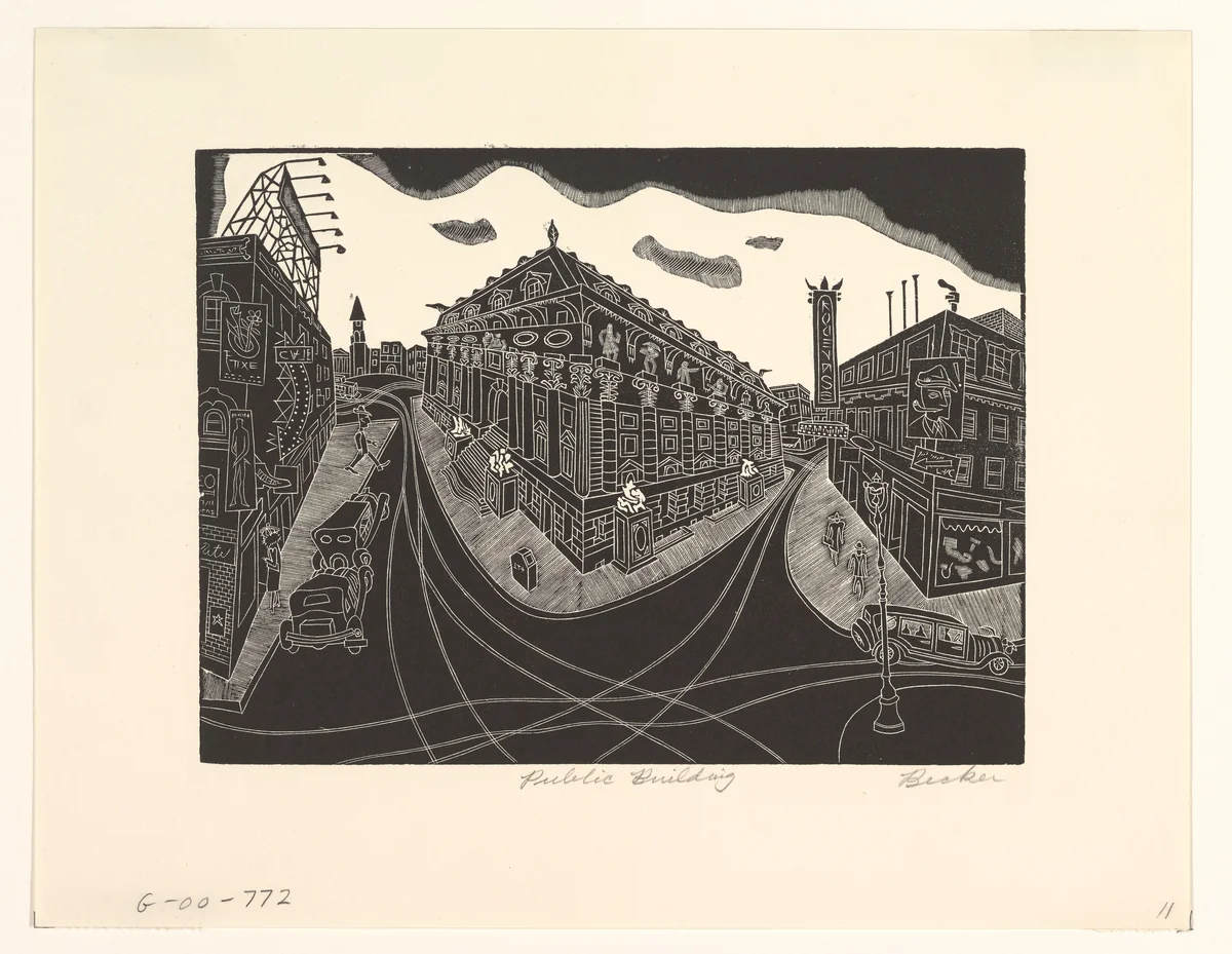 Public Building by Fred Becker, print, 1935-1943