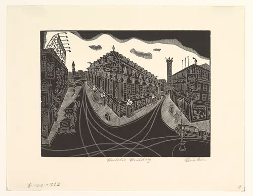 Public Building by Fred Becker, print, 1935-1943