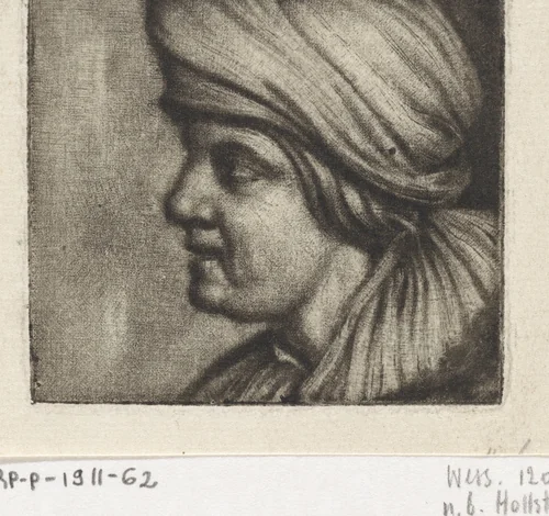 Buste van een oude vrouw by anonymous, print, 1658-1727