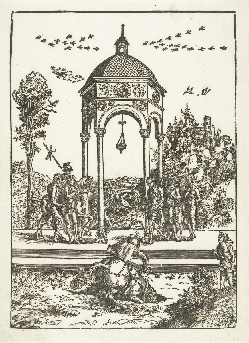 Marcus Curtius offerdood by Unknown, print, 1506-1507