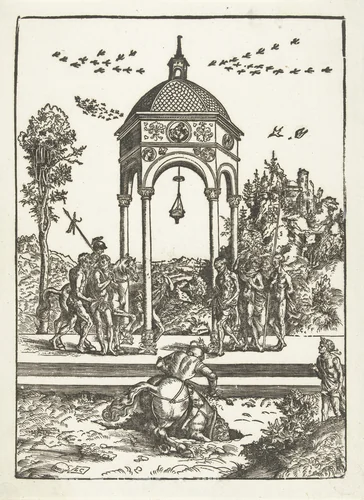 Marcus Curtius offerdood by Unknown, print, 1506-1507