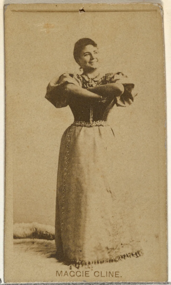 Maggie Cline, from the Actors and Actresses series (N145-8) issued by Duke Sons & Co. to promote Duke Cigarettes by W. Duke, Sons & Co., photograph, 1890-1895