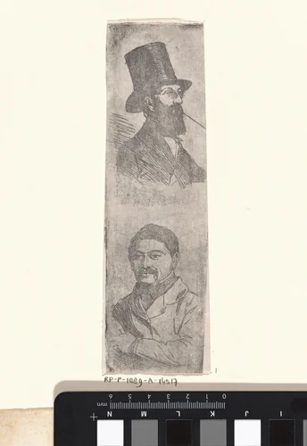 Portretten van Reinier Craeyvanger en Joseph Hartogensis by Jan Weissenbruch, print, 1849