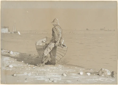 Looking Out by Winslow Homer, drawing, 1875