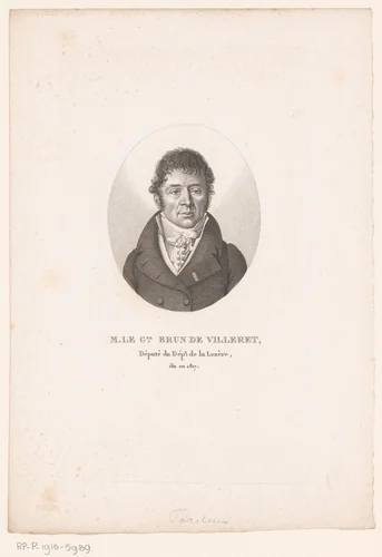 Portret van Louis Bertrand Pierre Brun de Villeret by Ambroise Tardieu, print, 1820-1821
