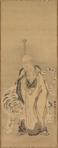 A Sage with Tiger by Kano Tan'yū (狩野探幽), painting, 1661