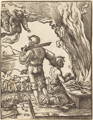 Abraham's Sacrifice by Albrecht Altdorfer, print, 1520